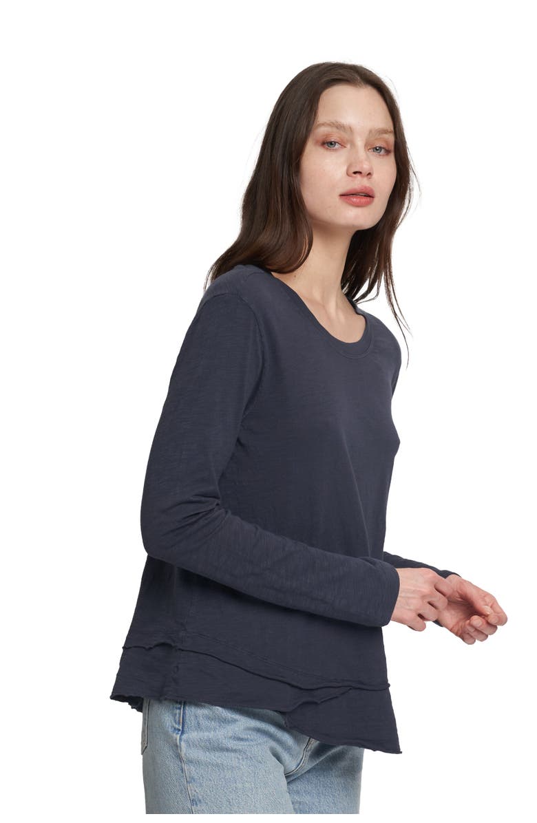 WILT Clothing Long Sleeve Mock Layer Tee, Alternate, color, Black