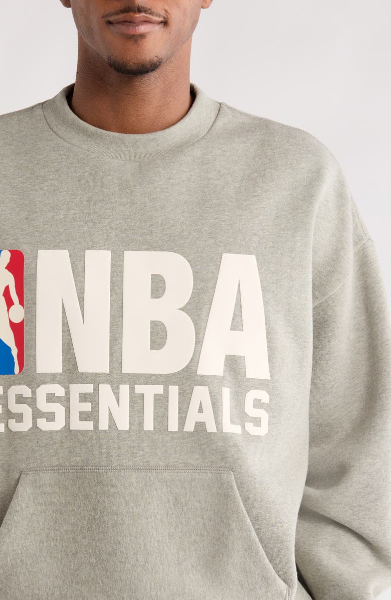 Fear of God Essentials x NBA Classic Fit Graphic Sweatshirt, Alternate, color, Concrete Heather