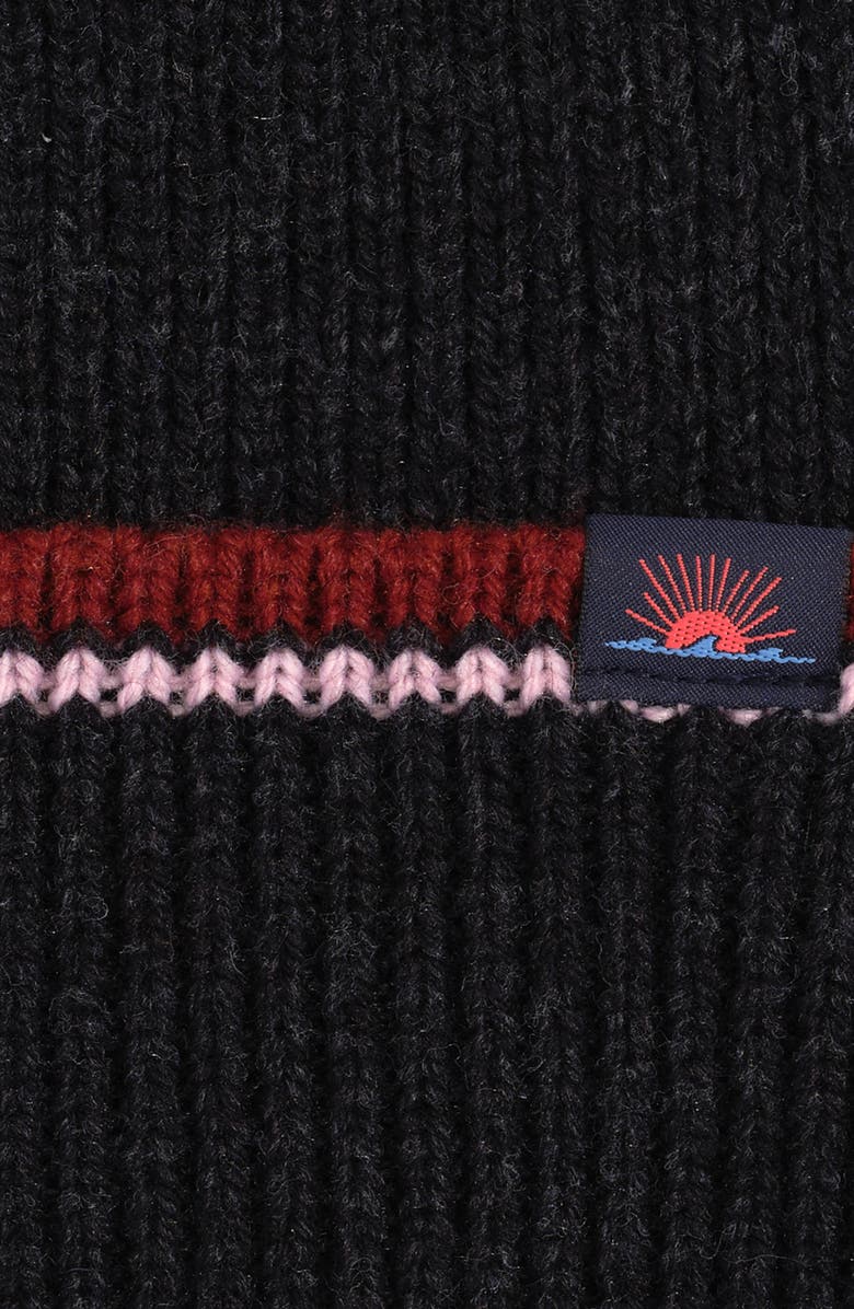 Faherty Retro Stripe Beanie, Alternate, color, Charcoal Hthr