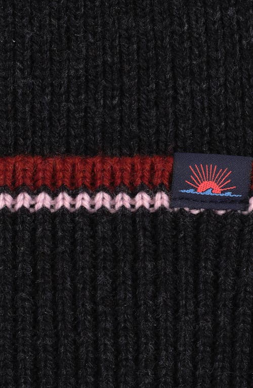 Faherty Retro Stripe Beanie In Black