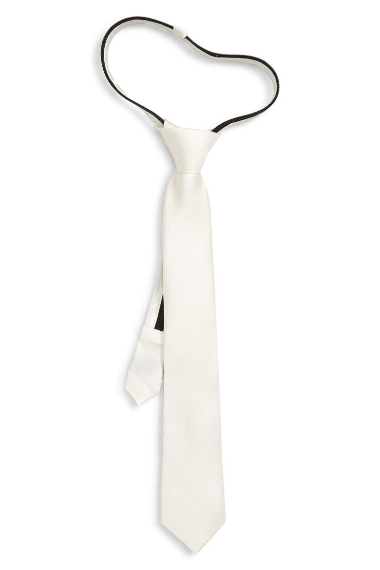 Levi Silk Zip Tie, Main, color, WHITE