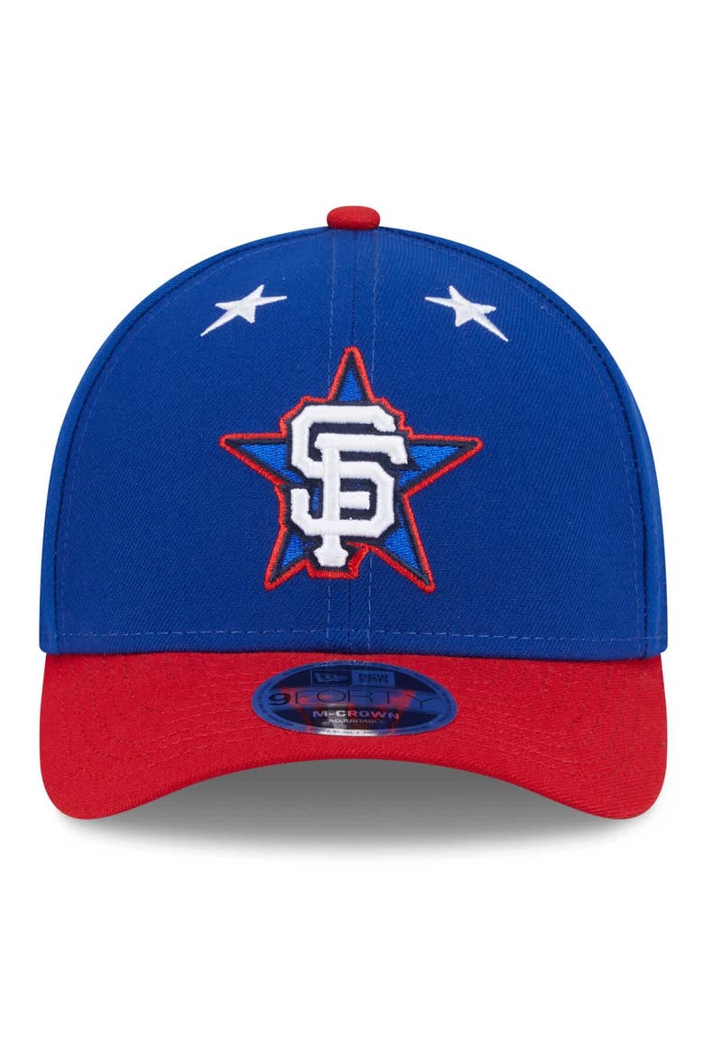 Men's New Era Blue/Red  San Francisco Giants 2025 MLB All-Star Game Workout 9FORTY M-Crown Adjustable Hat, Alternate, color, Blue