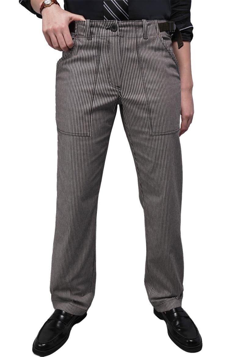 The Essential Railroad Stripe Utility Pant, Main, color, MOCHA/WHITE