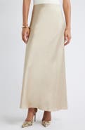 Open Edit Satin Maxi Skirt