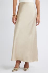 Open Edit Satin Maxi Skirt