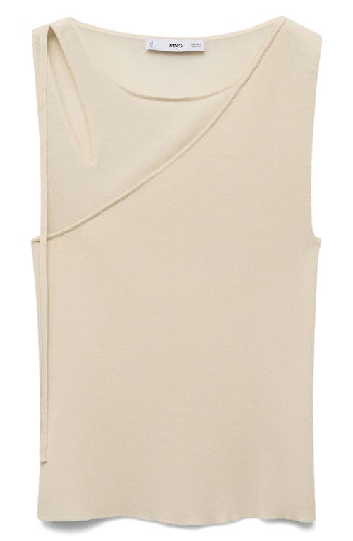 Mango Cutout Crossover Knit Top In Neutral