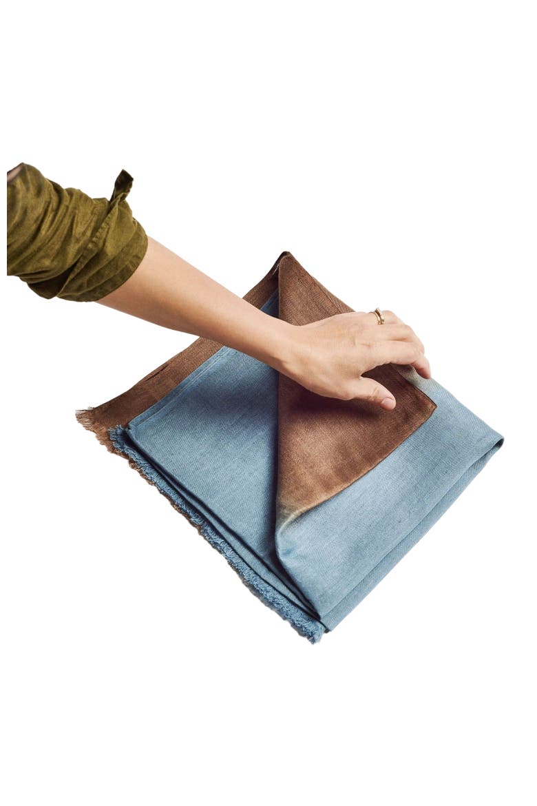 Mahogany Sky Soft Linen Silk Handloom Scarf, Alternate, color, Brown
