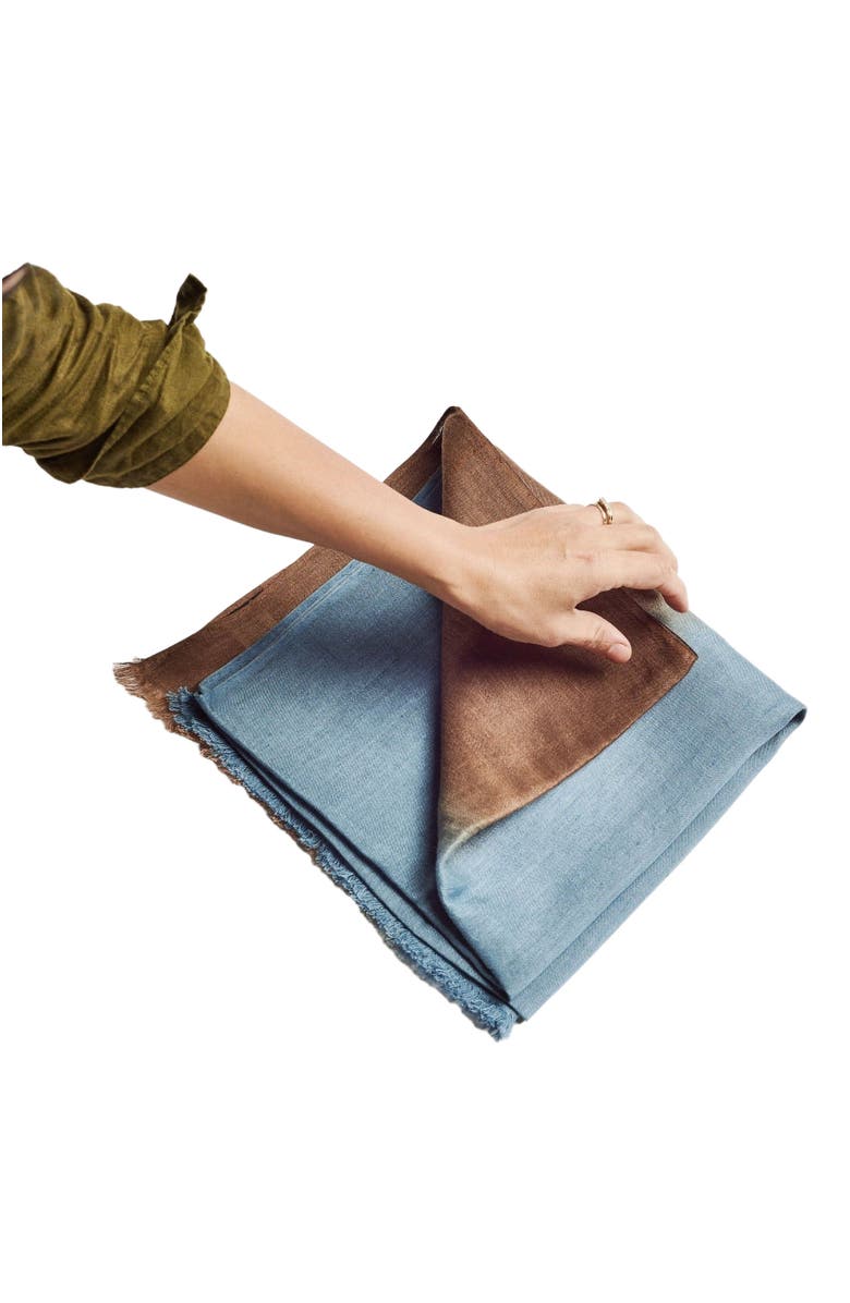 Studio Variously Mahogany Sky Soft Linen Silk Handloom Scarf, Alternate, color, Brown