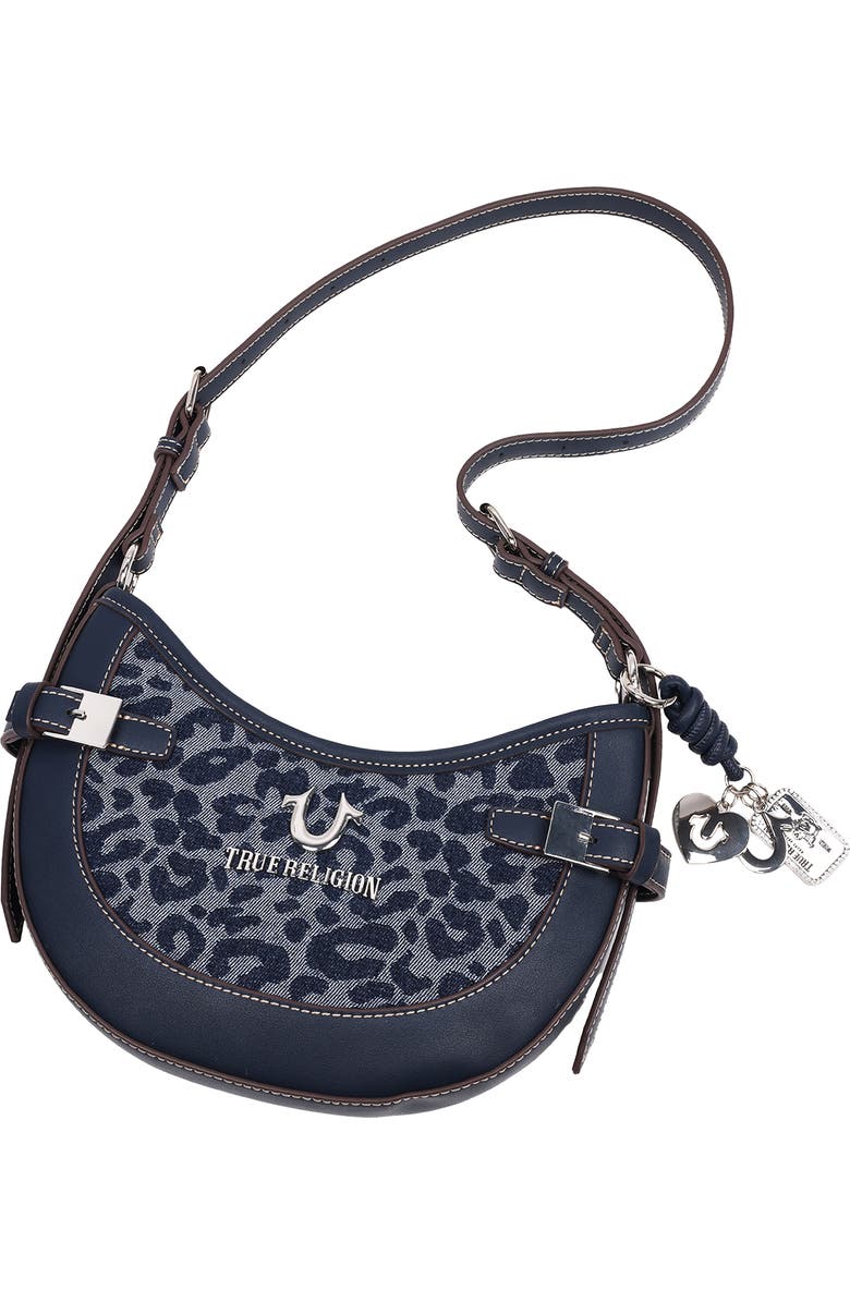 True Religion Blake Leopard Crescent Bag, Alternate, color,