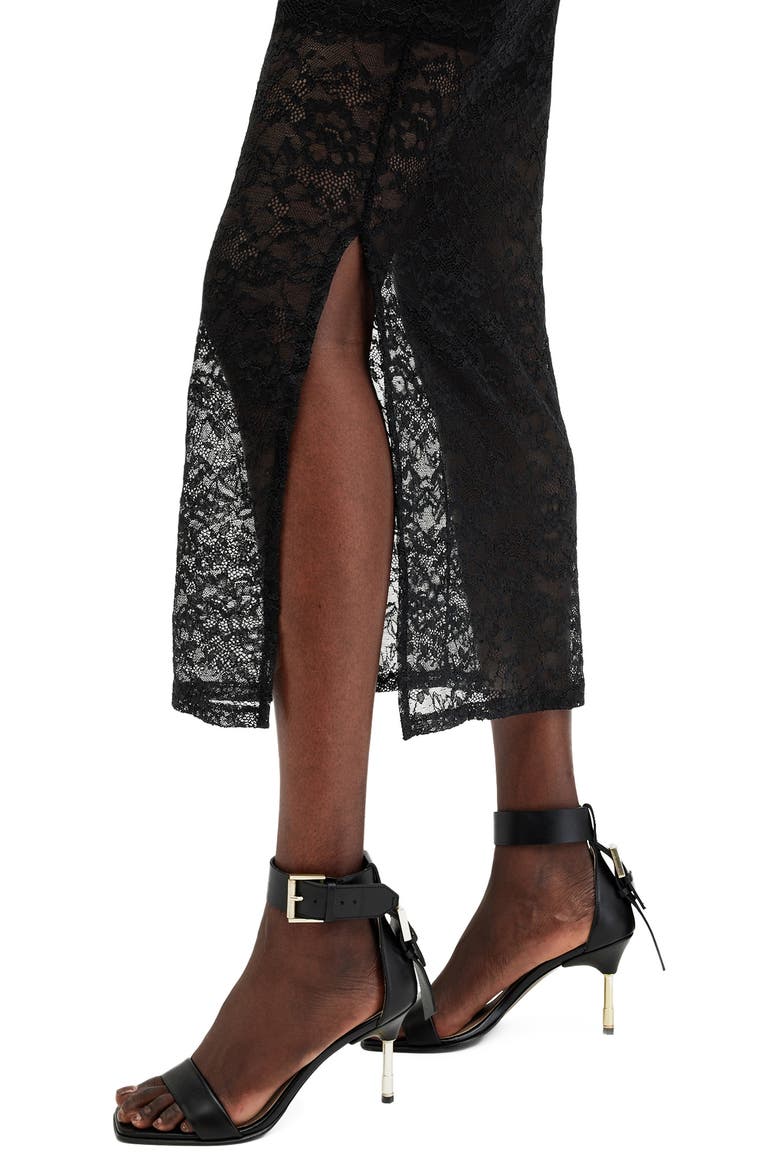 Edana Long Sleeve Lace Dress, Alternate, color, BLACK