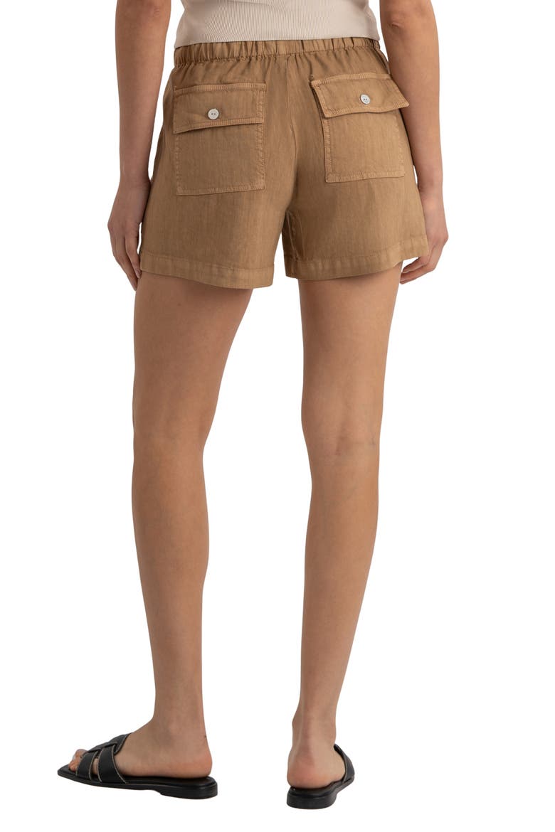 Katana Drawstring Linen Blend Shorts, Alternate, color, WOOD
