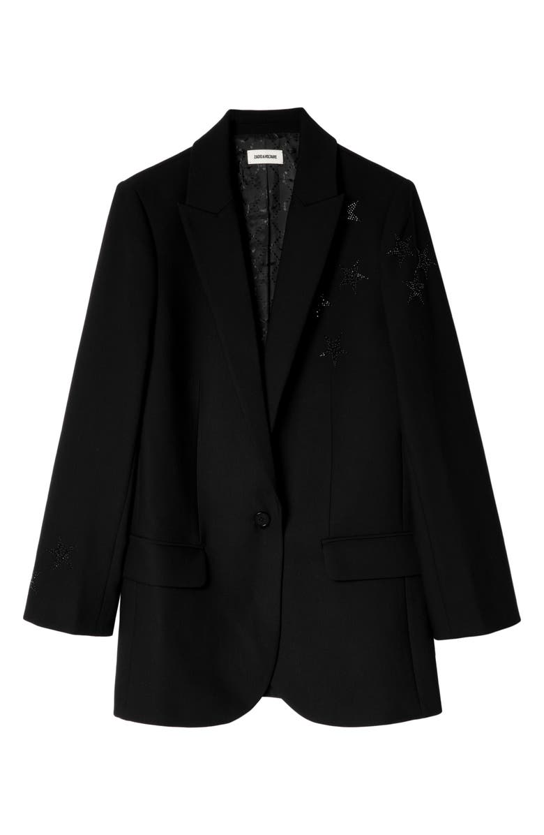 Zadig & Voltaire Viva Rhinestone Star Jacket, Alternate, color, 