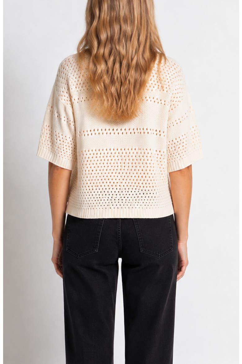 Madison Pointelle Sweater, Alternate, color, Ivory