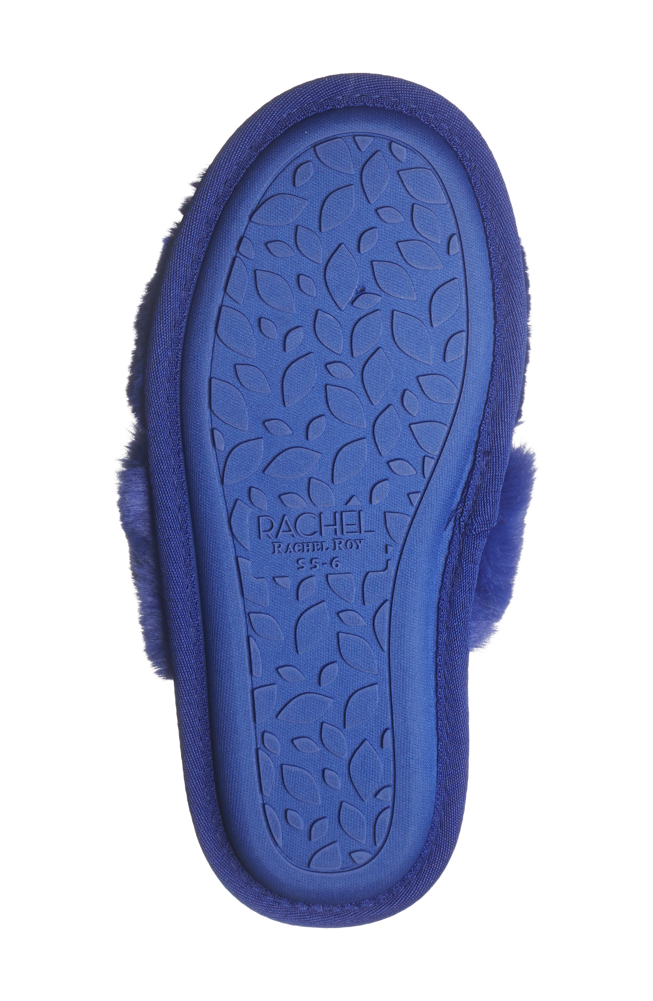 Rachel Roy Cardi Faux Fur Slipper, Alternate, color, Cobalt