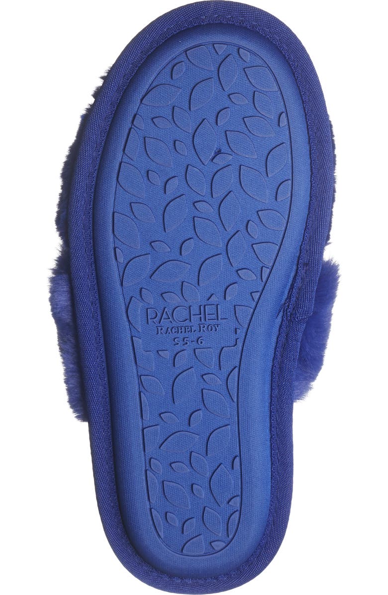 Rachel Roy Cardi Faux Fur Slipper, Alternate, color, Cobalt