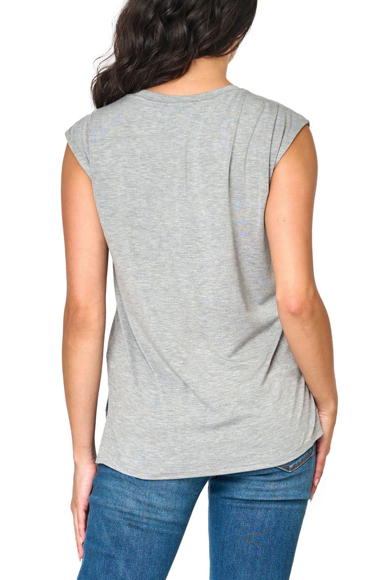 Luxe Essentials Cap Sleeve T-Shirt, Alternate, color, HEATHER GREY