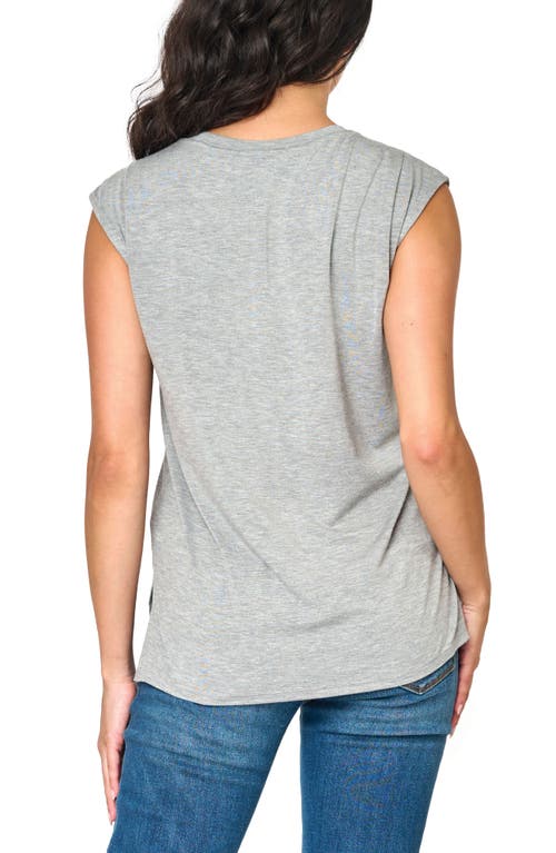 Gibsonlook Luxe Essentials Cap Sleeve T-shirt In Gray