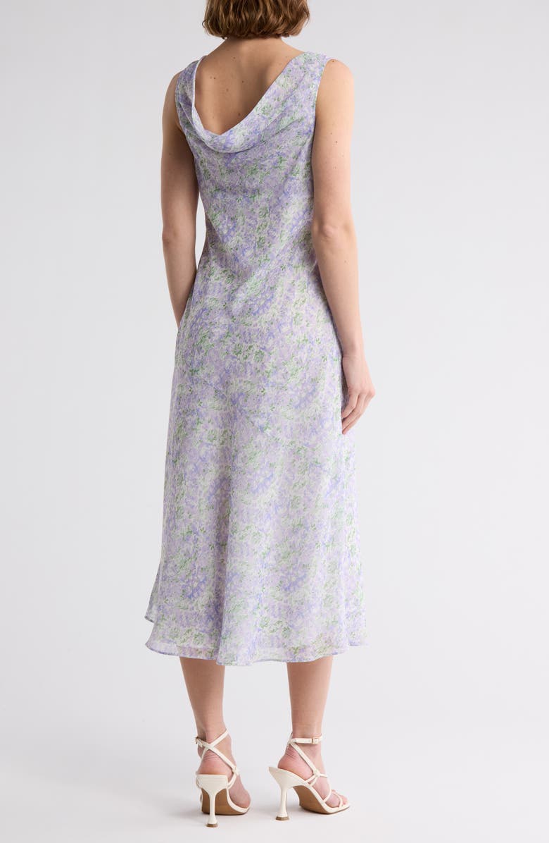 Lush Cowl Neck Midi Dress, Alternate, color, Periwinkle Green