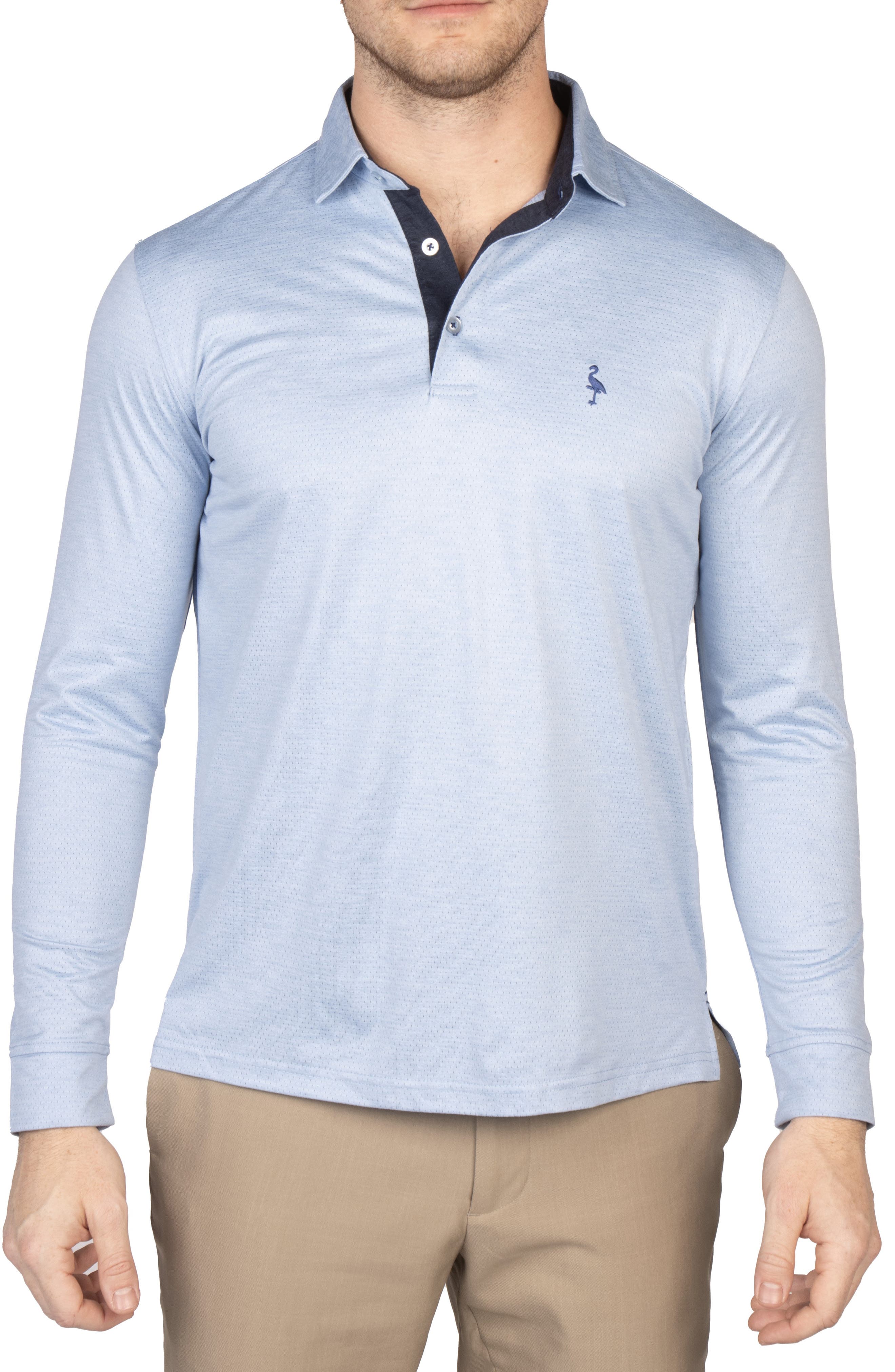 TailorByrd Long Sleeve Performance Knit Polo