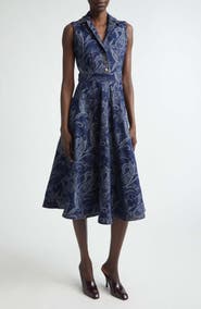 Etro Paisley Stretch Denim Midi Dress