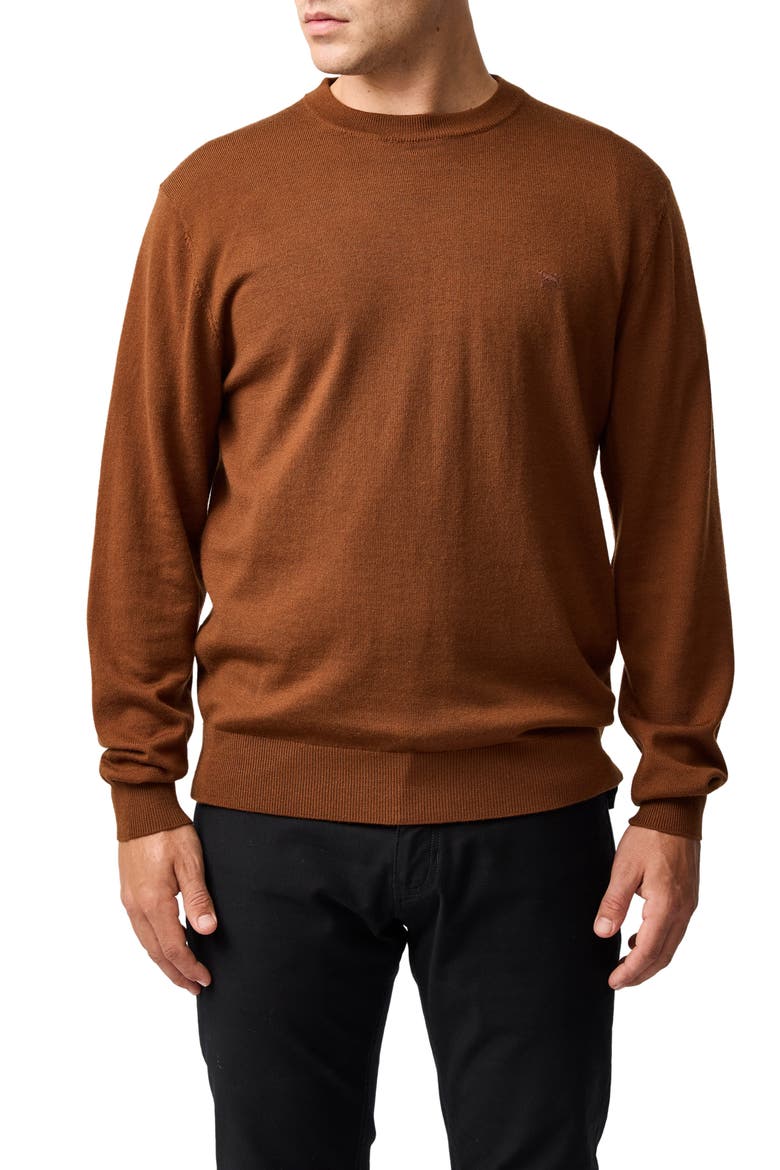 York Bay Merino Wool Sweater, Main, color, TOBACCO