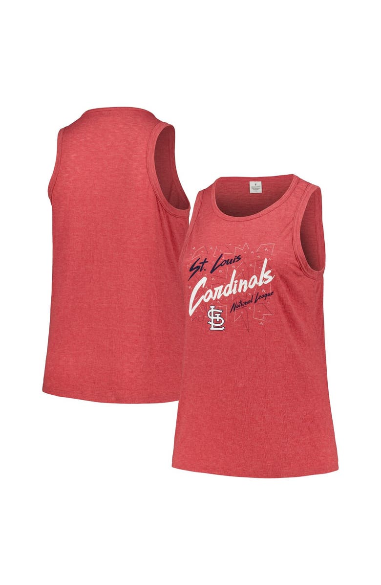 SOFT AS A GRAPE Women's Soft as a Grape Red St. Louis Cardinals Plus Size Curvy High Neck Tri-Blend Tank Top, Main, color, Red
