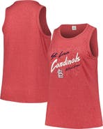 SOFT AS A GRAPE Women's Soft as a Grape Red St. Louis Cardinals Plus Size Curvy High Neck Tri-Blend Tank Top