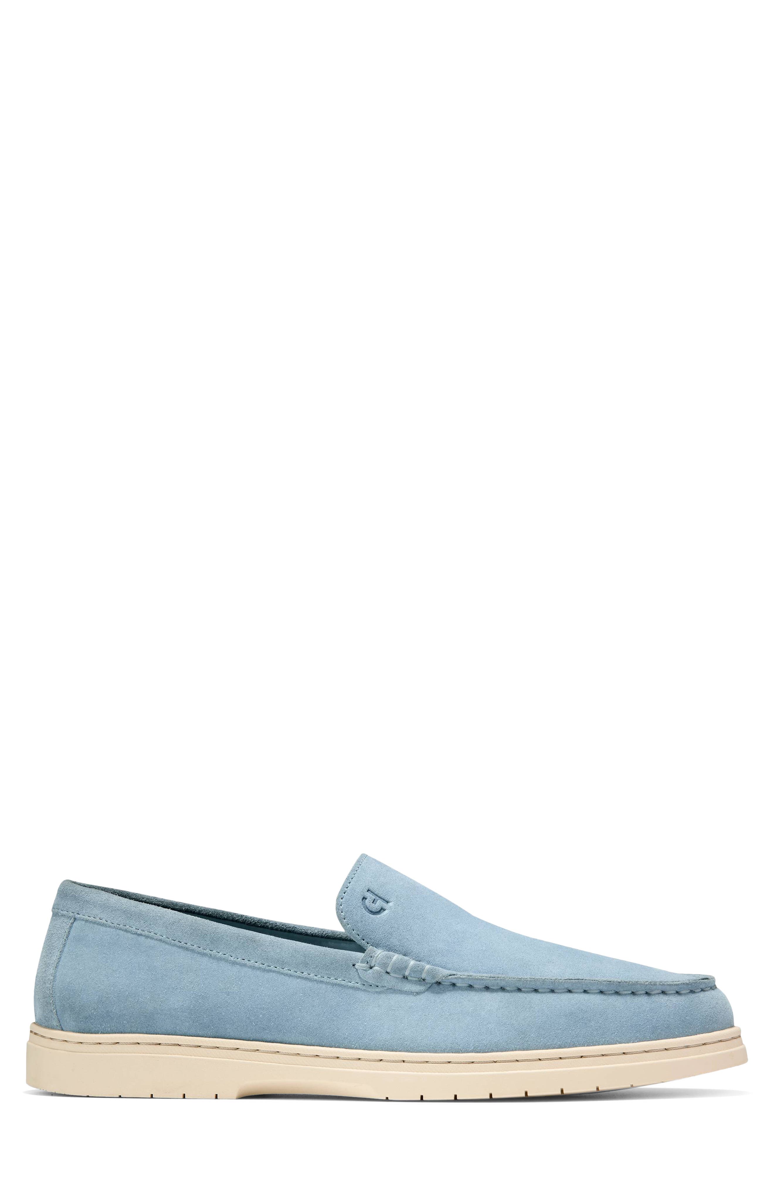 Cole Haan Greenwich Grand Venetian Loafer, Alternate, color, Dusty Blue Suede / Ivory
