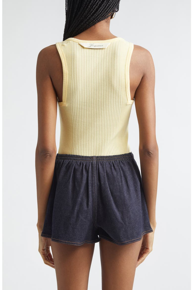 The Rond Carré Rib Cotton Tank, Alternate, color, LIGHT YELLOW