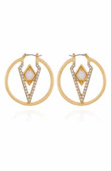 Vince Camuto Glass Stone Hoop Earrings