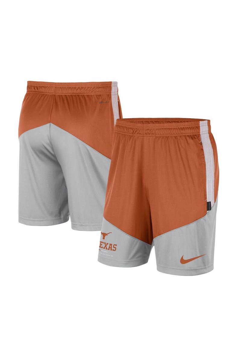 Nike Men's Nike Texas Orange/Gray Texas Longhorns Team Performance Knit Shorts, Alternate, color, 