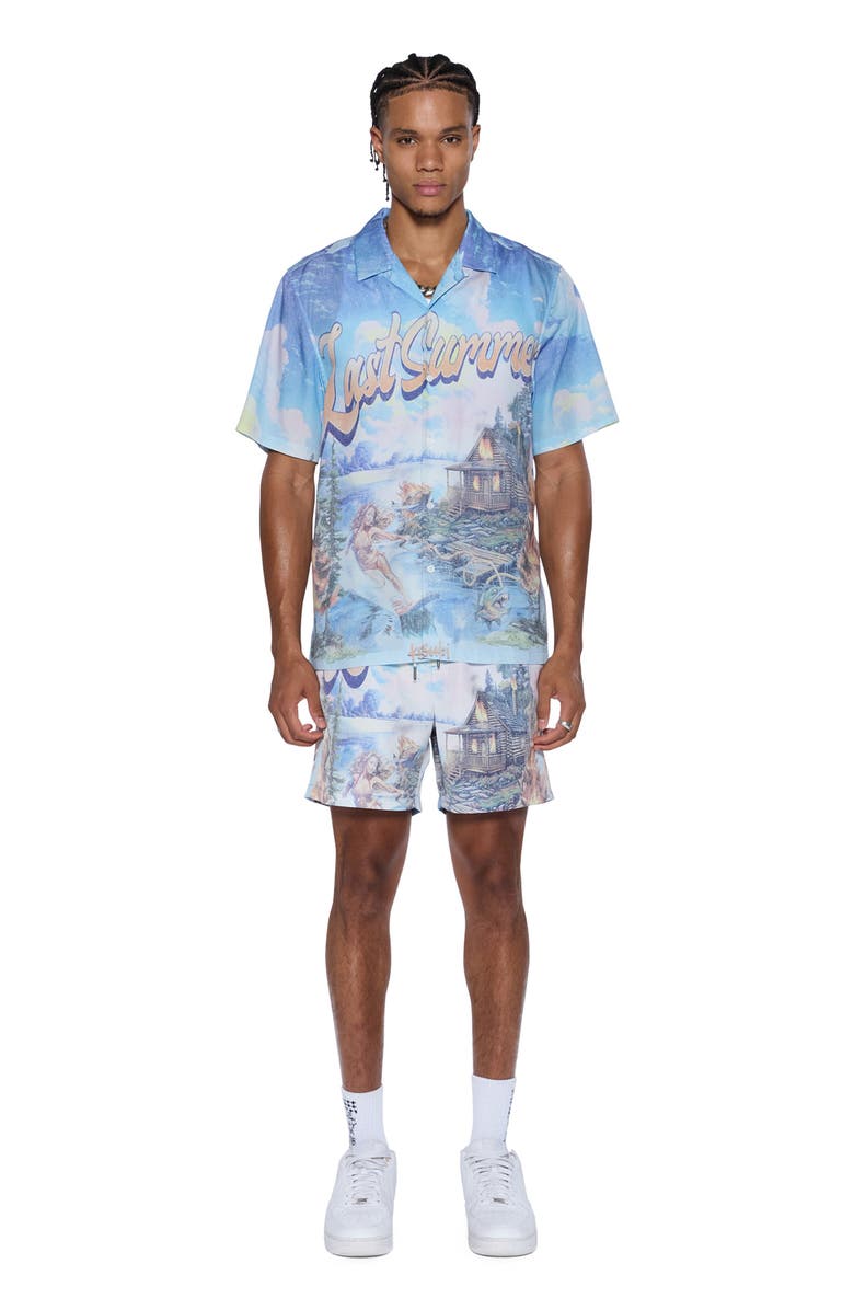 Ksubi Last Summer Print Board Shorts, Alternate, color, Grey Multi