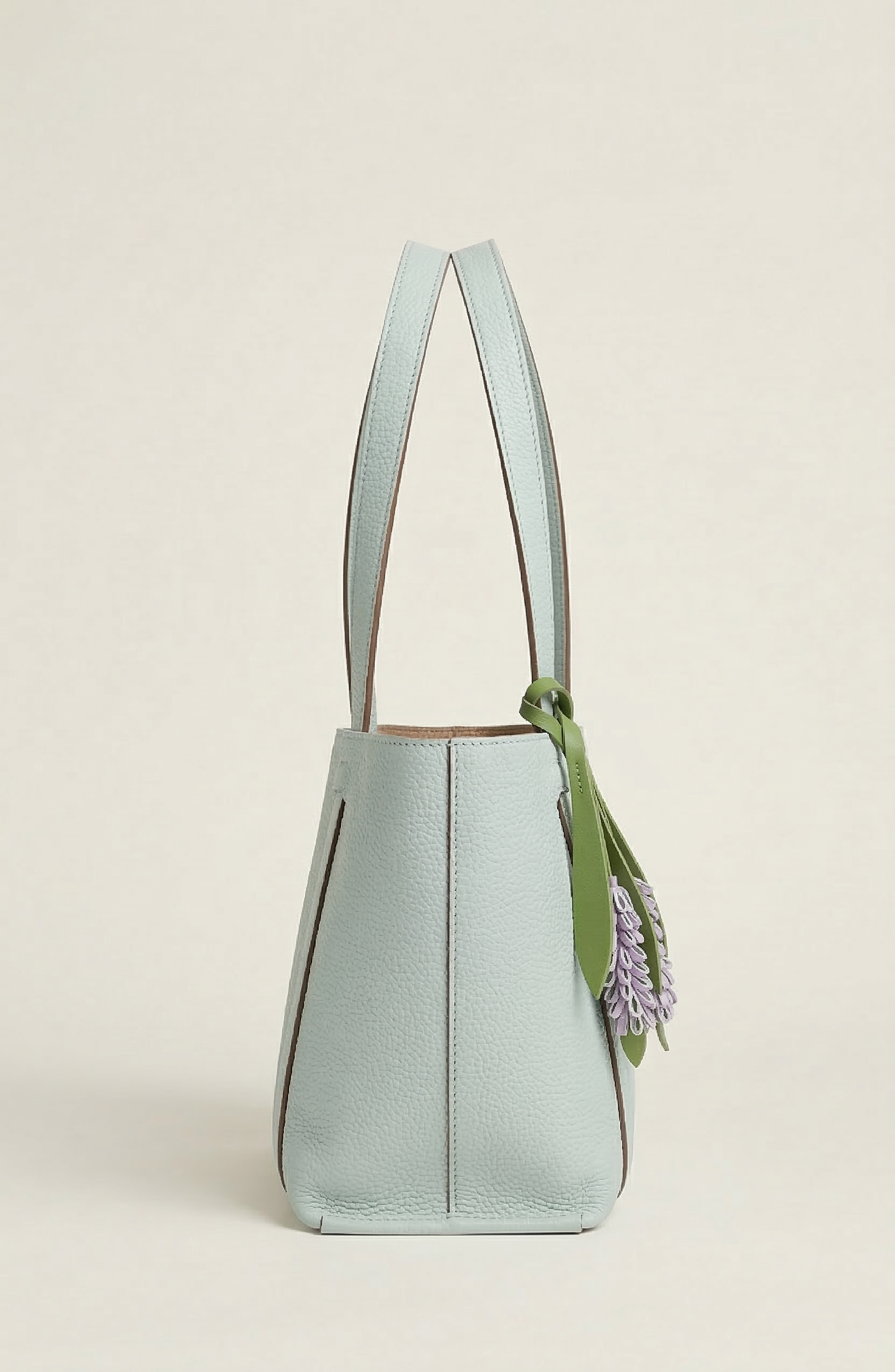 Modenaire Pebbled Leather Tote Bag with Removable Pouch and Charm, Alternate, color, Blue