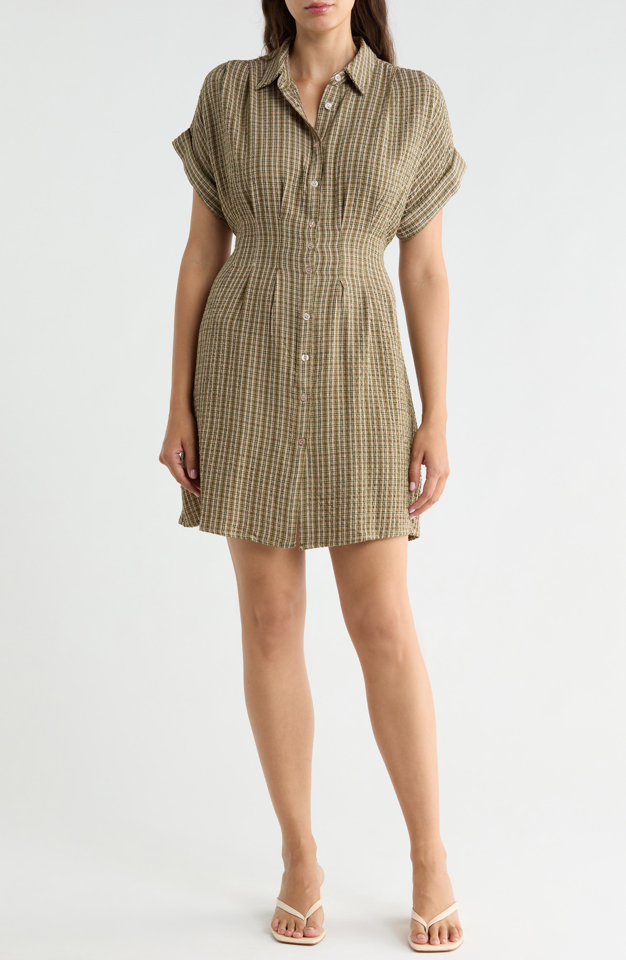 Roll Sleeve Shirtdress