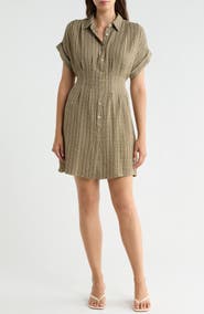 MAX STUDIO Roll Sleeve Shirtdress