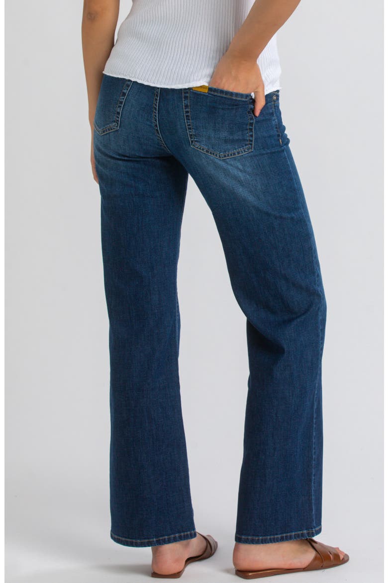 Over the Bump Wide Leg Maternity Dad Jeans, Alternate, color, BLUE