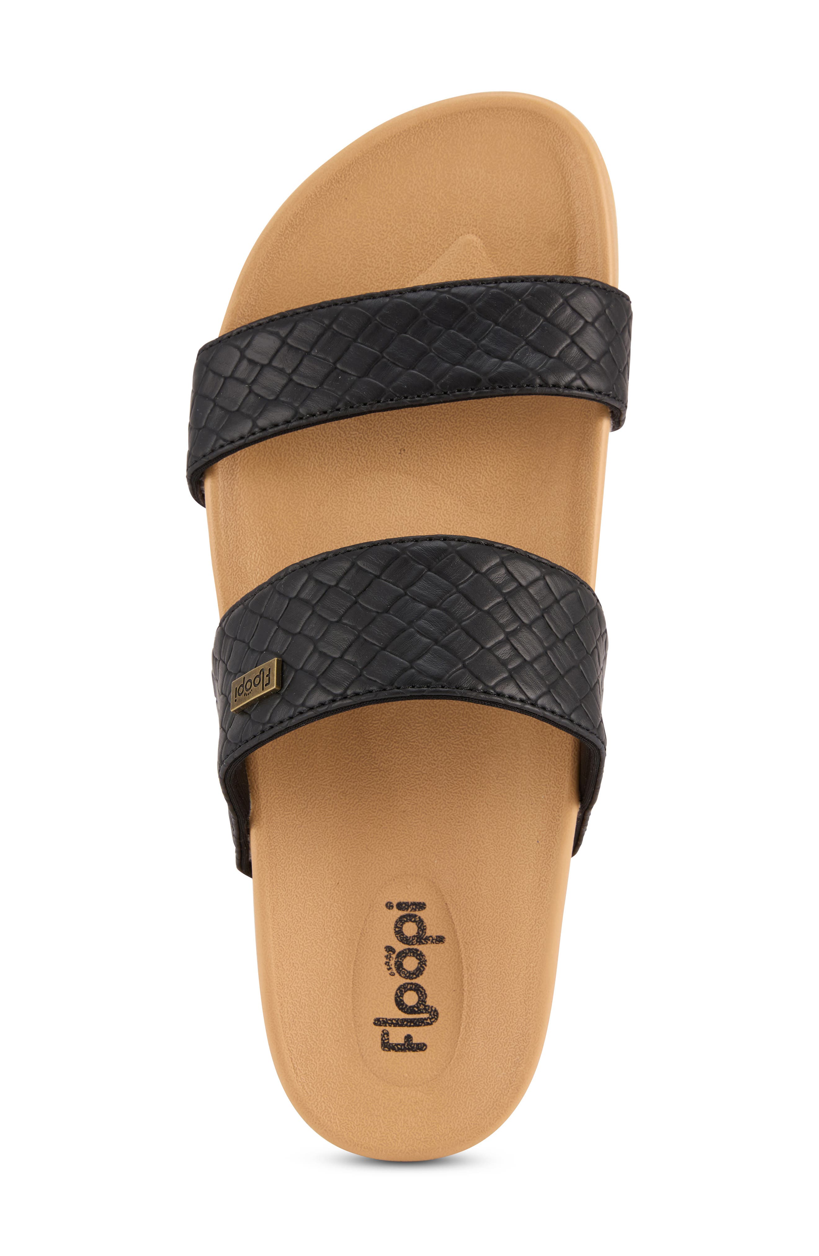 FLOOPI Double Strap Slide Sandal, Alternate, color, Black