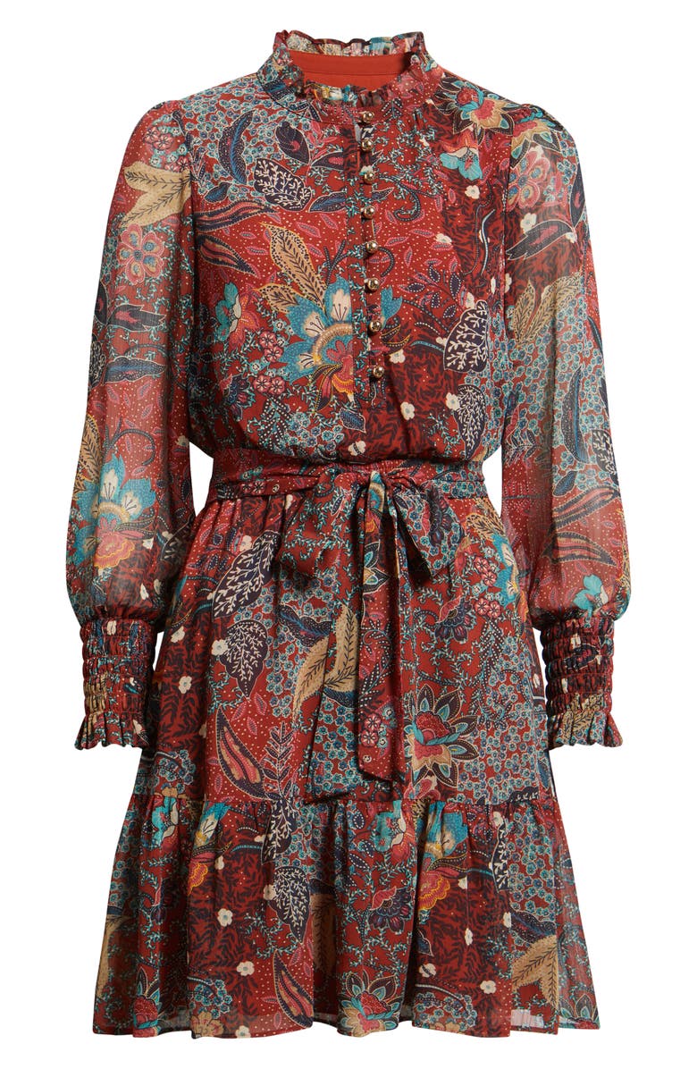 Vince Camuto Floral Long Sleeve Chiffon Fit
Flare Dress, Alternate, color,