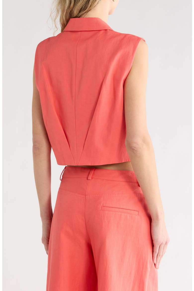 Katie Notched Lapel Vest, Alternate, color, POPPY