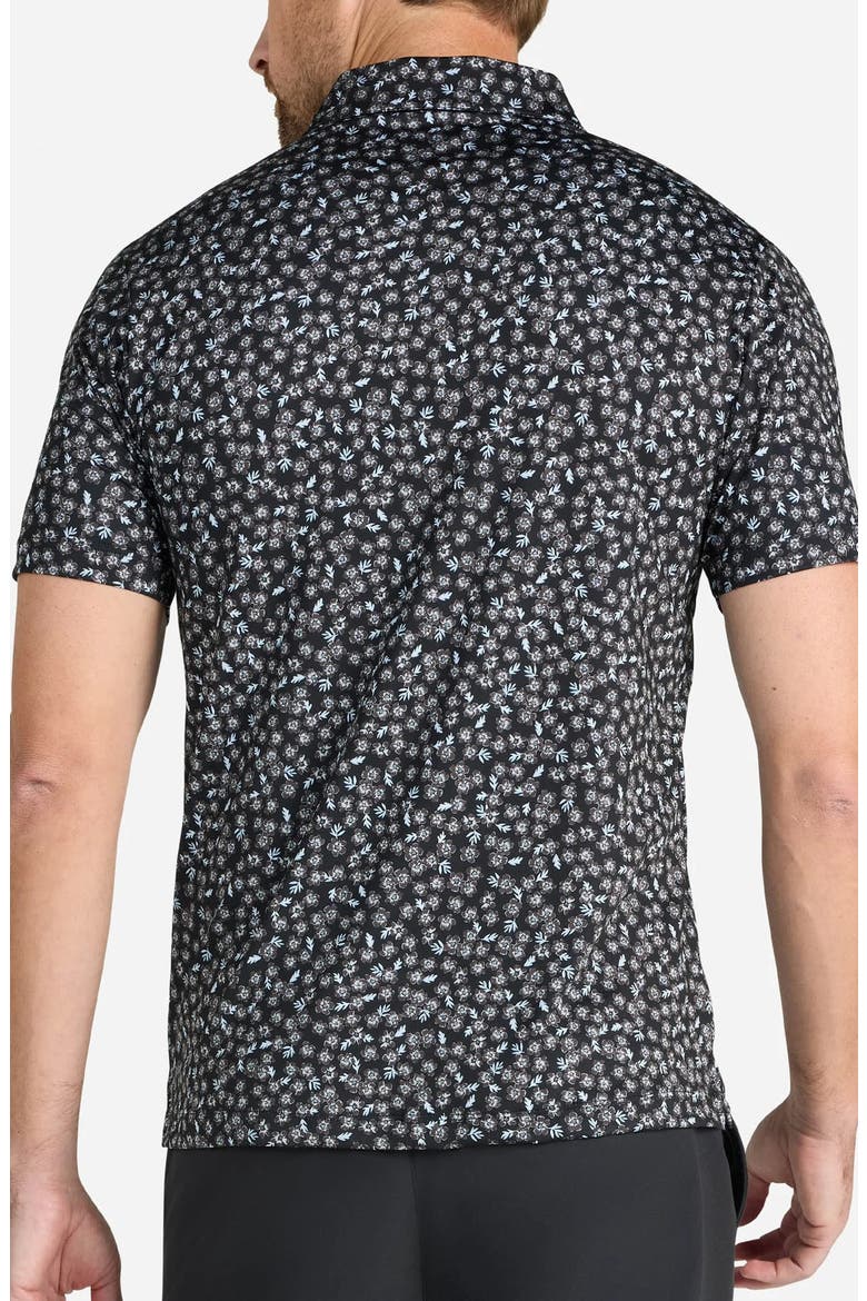 Core Tropical Floral Print Performance Polo, Alternate, color, STATIC STRIKER