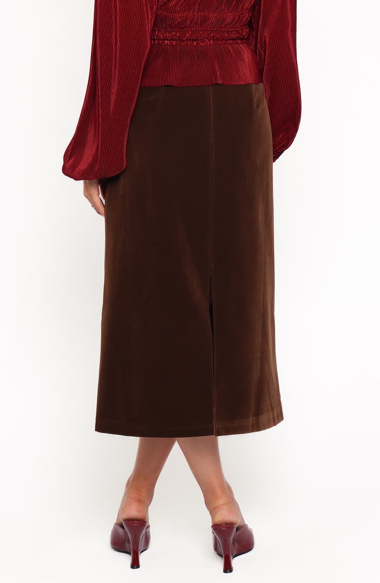 Petal & Pup Halina Velvet A-Line Midi Skirt, Alternate, color, 