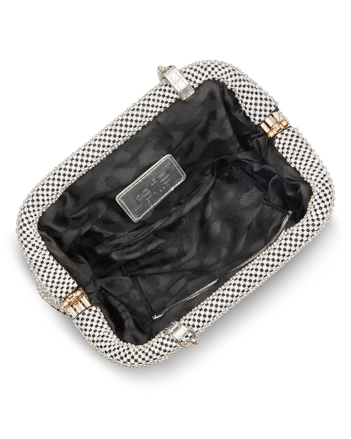 Rafe New York Brooke Diamante Frame Clutch, Alternate, color, Silver