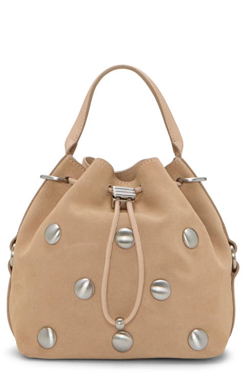 Pippa Stud Leather Bucket Bag