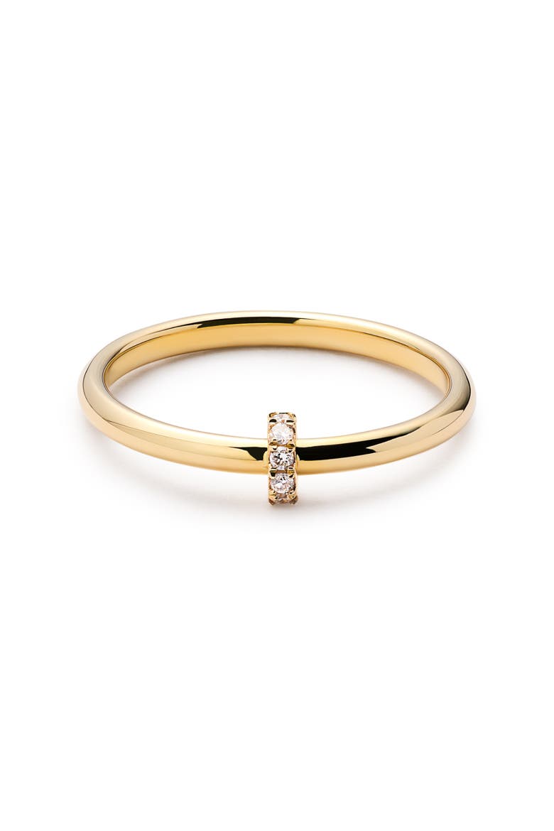 Solid Yellow Gold - Diamond Link Ring, Main, color, Gold