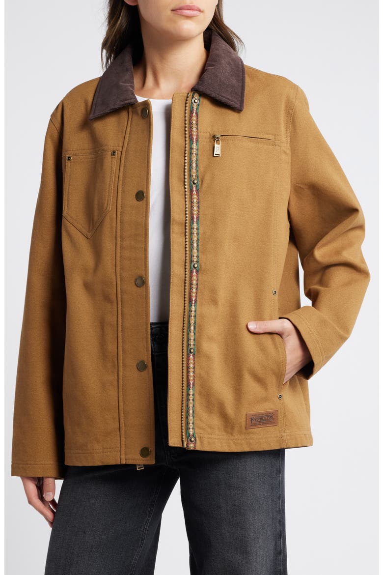 Hazel Canvas Jacket, Main, color, SADDLE