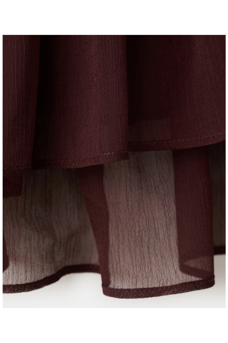 Sheer Ruffle Shirt, Alternate, color, CHOCOLATE
