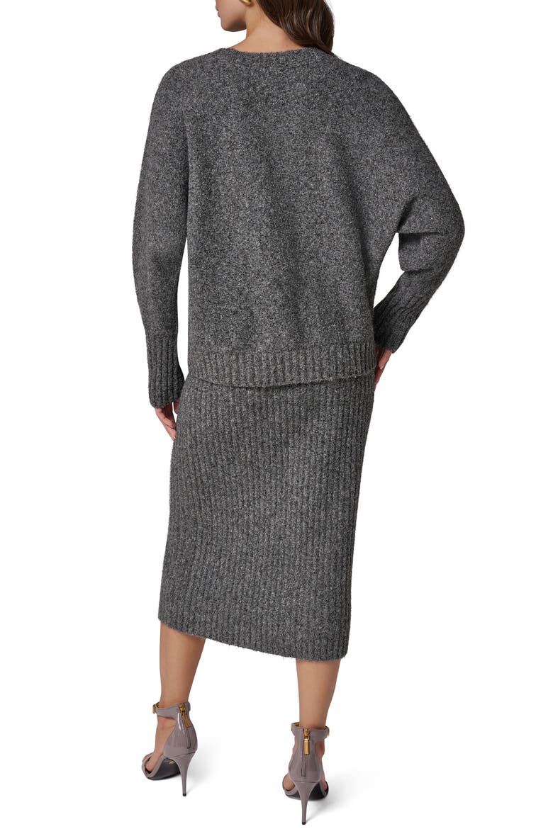 Drop Shoulder Crewneck Sweater, Alternate, color, HEATHER CHARCOAL