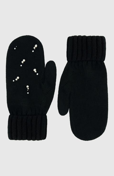 Knit Mittens wth Embellishment