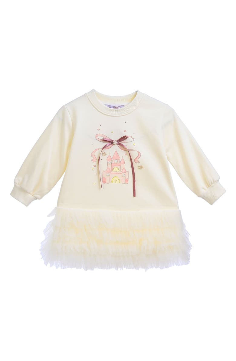 Mimi Tutu Ruffle Ribbon Dress, Alternate, color, Beige