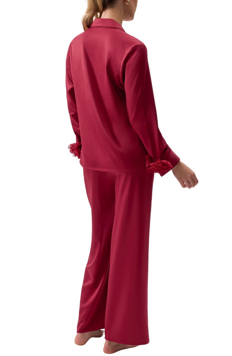 Rya Collection Sweetie Charmeuse Pajamas, Alternate, color, Holly